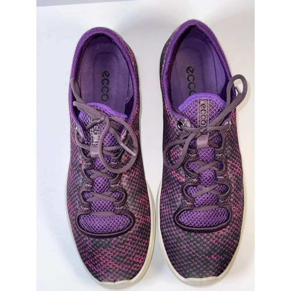 Ecco Sense Sport Lace Up Sneakers Comfort Walking Purple Light Womens 40/ 9-9.5‎